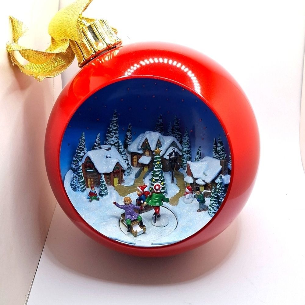 KSA COLLECTIBLE CHRISTMAS ornament globe decoration ice skating scene